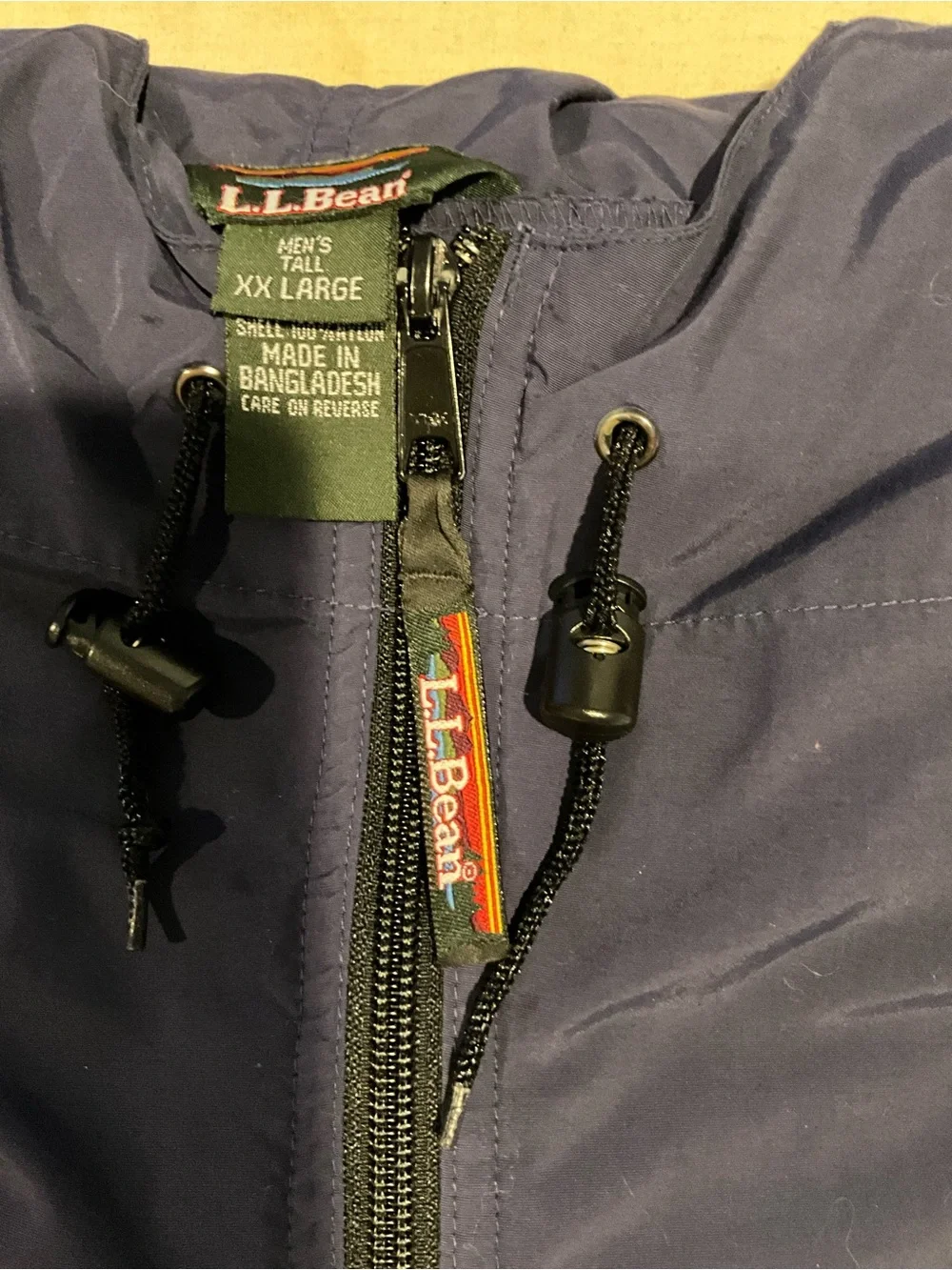 L.L. Bean Navy Hooded Pullover Windbreaker